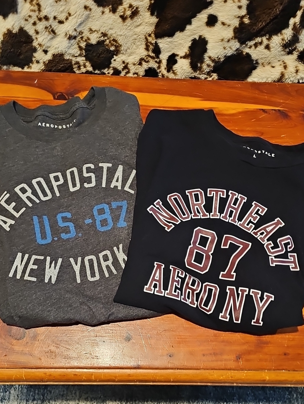 Aeropostale Black & Charcoal Graphic Tees